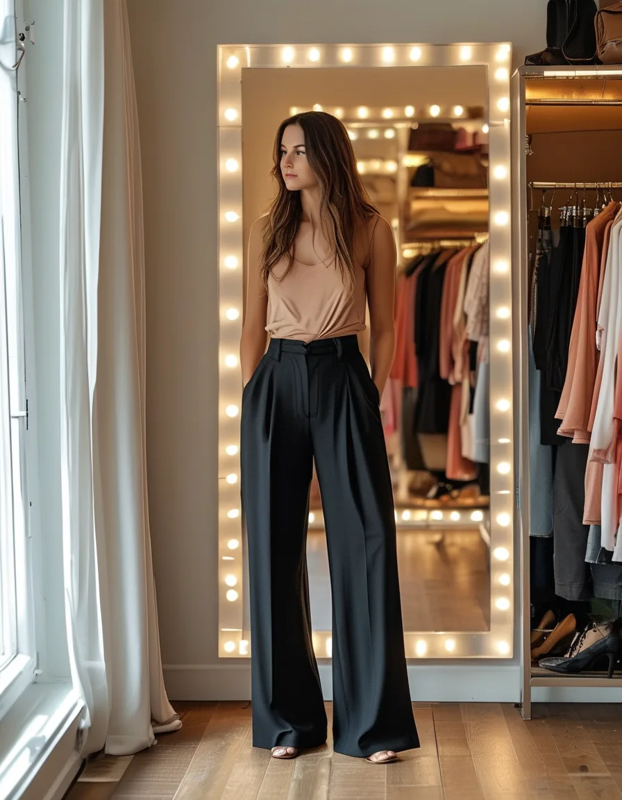 The Actual Rule Connecting Wide-Leg Pant Length to Shoe Heel Height